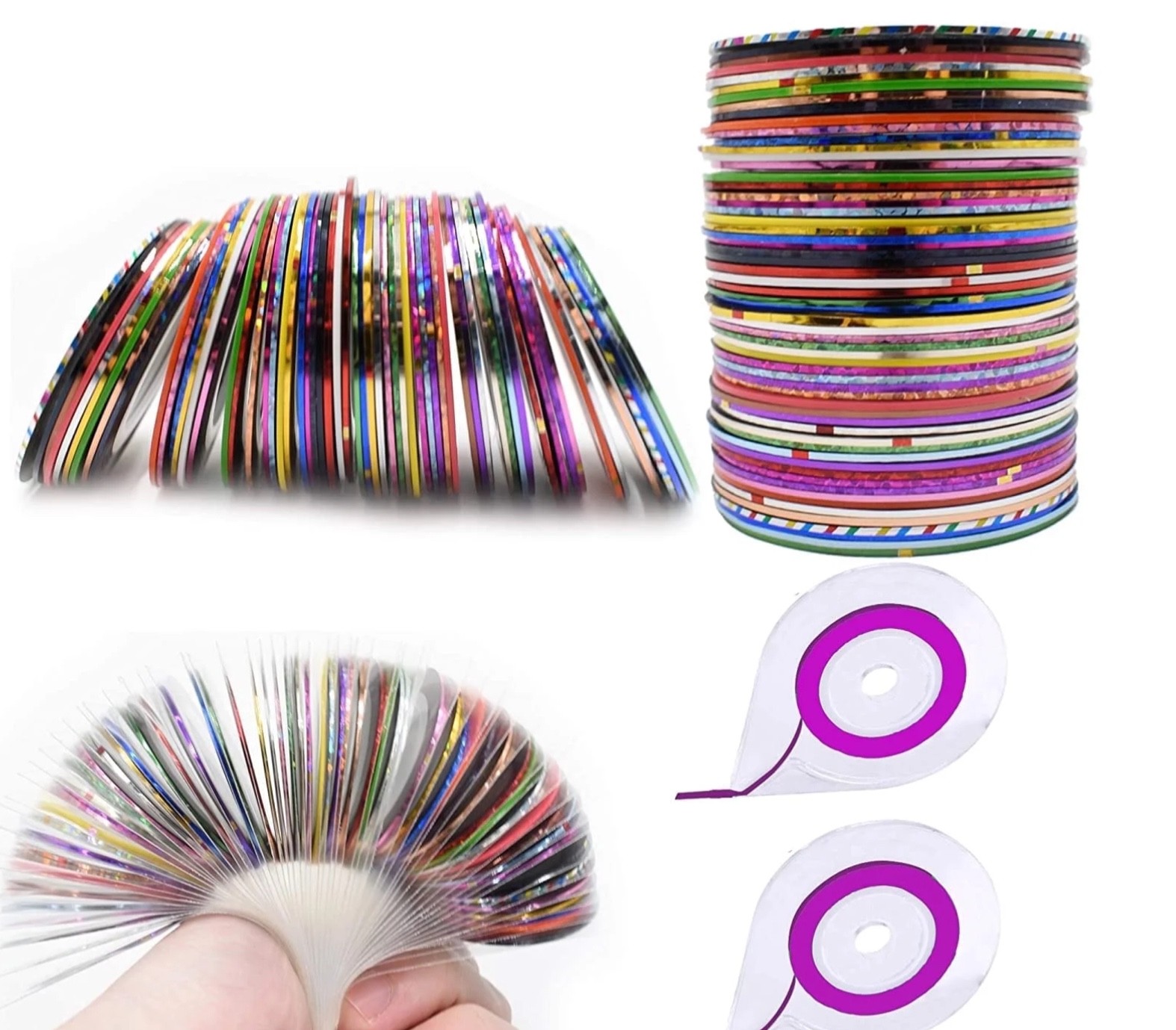 10 Mixed Colors Rolls Striping Tape Line DIY Nail Art Tips Decoration Sticker