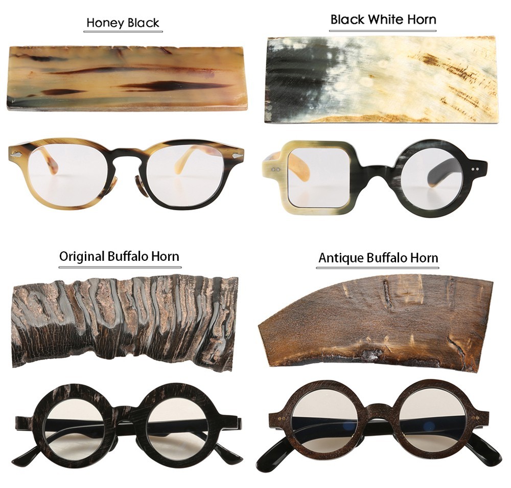 Glasses Frames For Men Vintage Polygon Handmade Buffalo Horn Eyeglass Frames