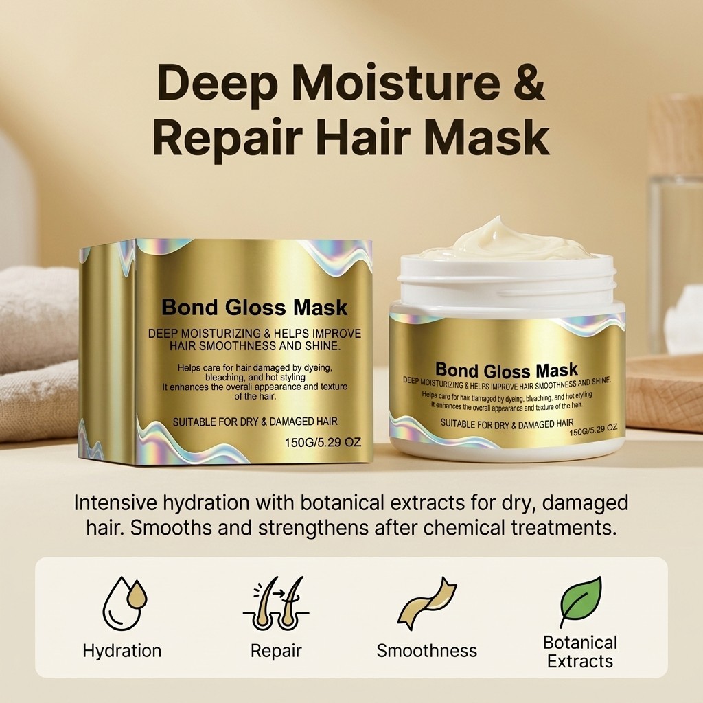 Maybe Paris Bond Gloss Mask, With Hydrolyzed Keratin & Hyaluronic Acid 150g
