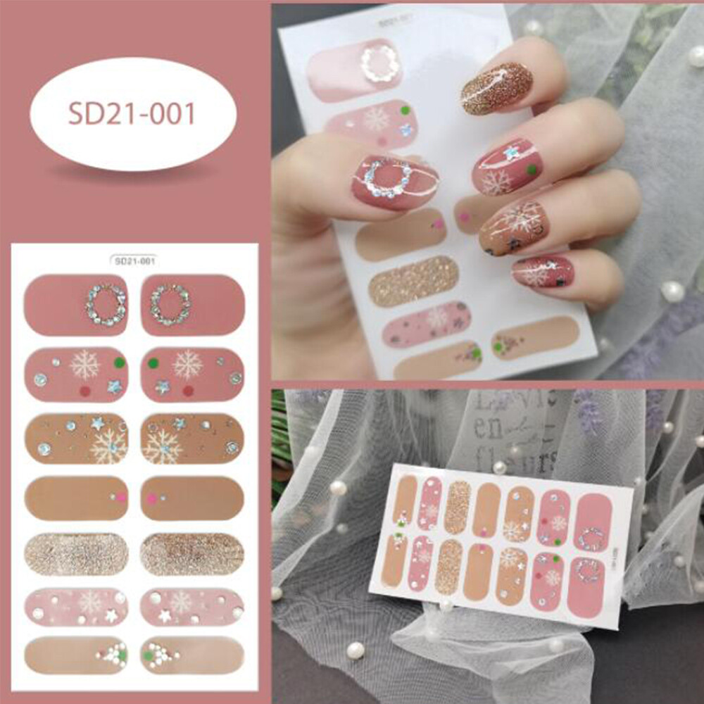 14 Styles Nail Art Full Size Stickers Decals Fashion Self-Stick Decor Convenient