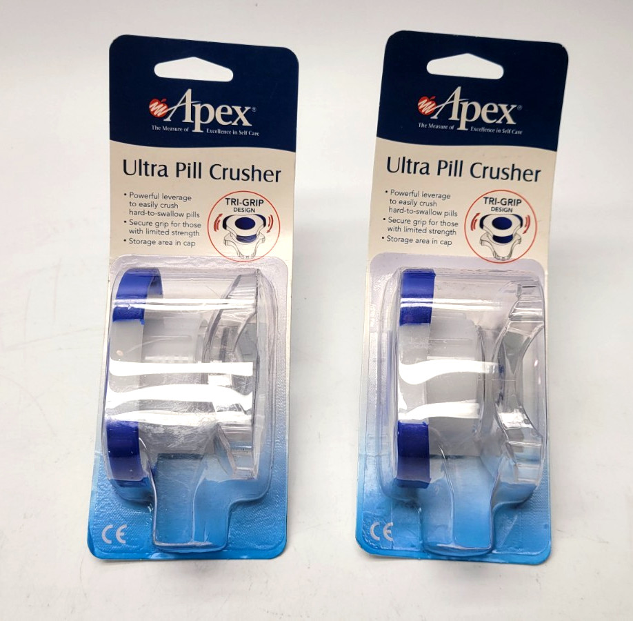 Lot of 2 Apex Ultra Pill Crushers Tri-Grip Design