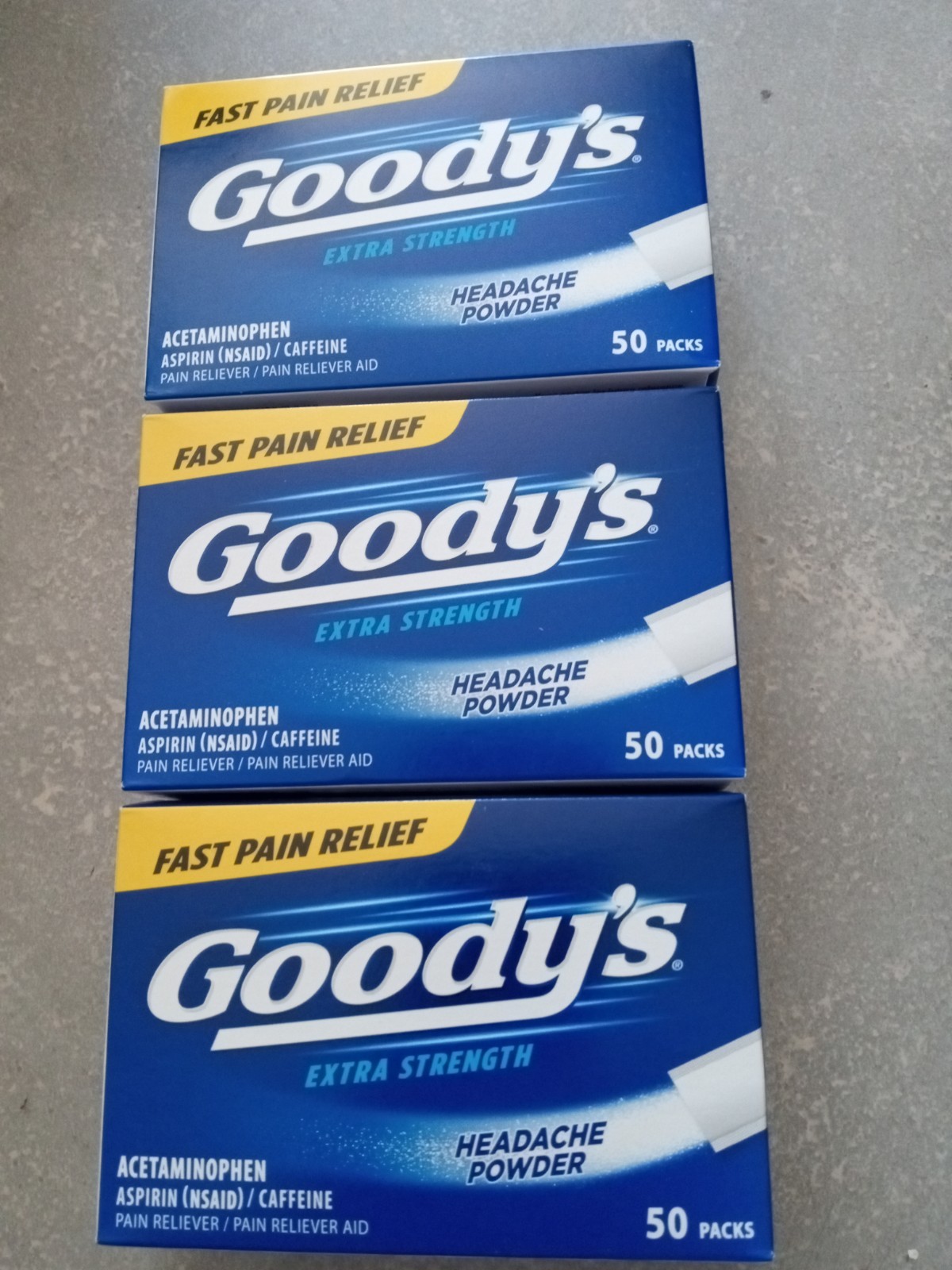 Goody’s Extra Strength Headache Powder – 50 Count. Lot of 3 Boxes