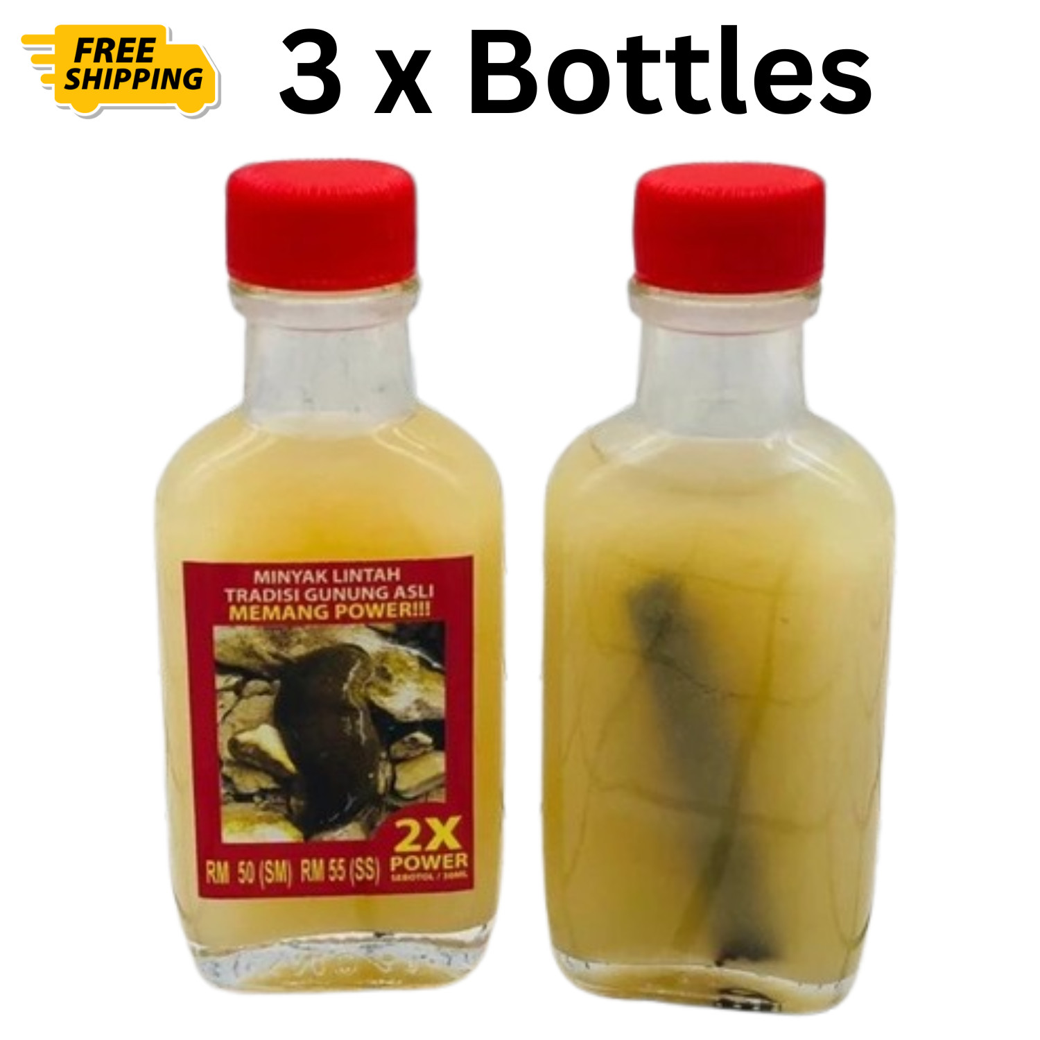 3 Bottle x Malaysia Leech Oil Minyak Lintah Men Enlargement