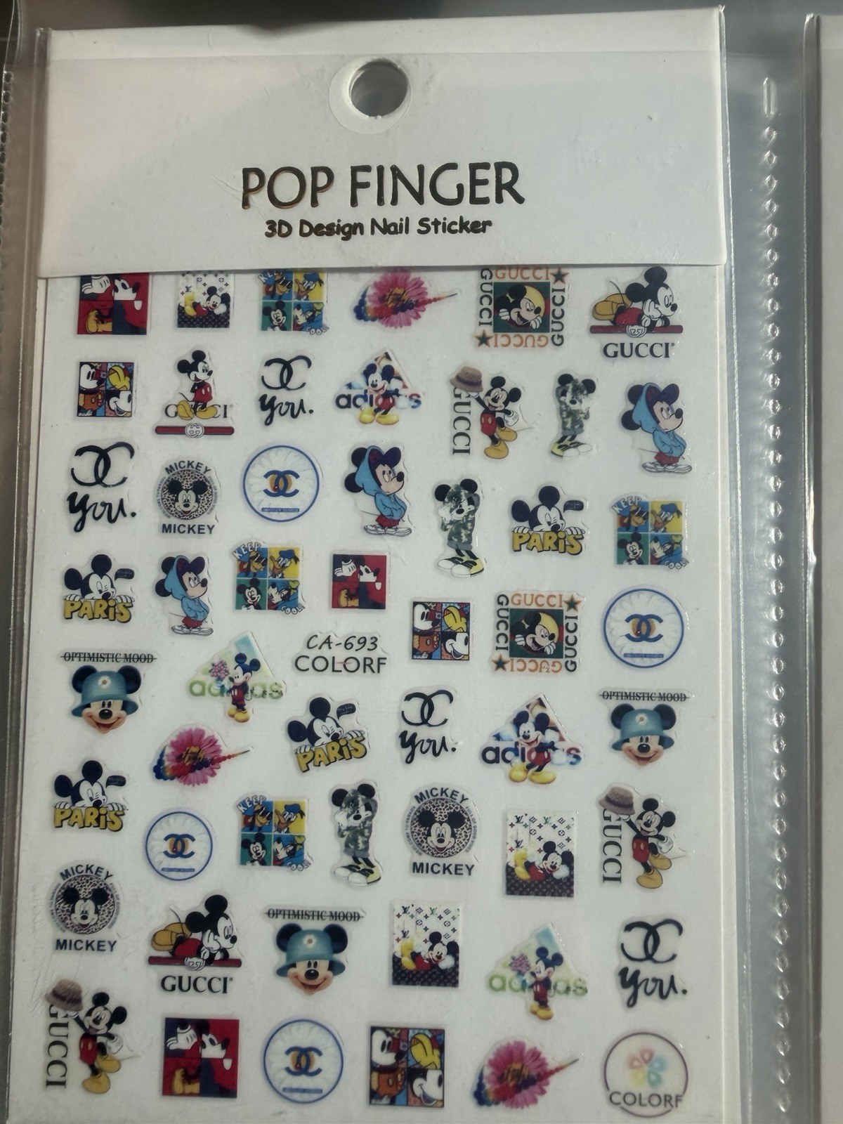 SHE NAIL 3D Self-Adhesive Flower Nail Art Stickers, Multicolor, 6 sheets