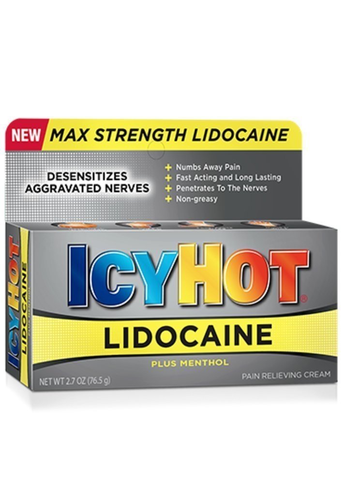 Icy Hot Maximum Strength Pain Relieving Cream Lidocaine Plus Menthol 2.7 Ounce