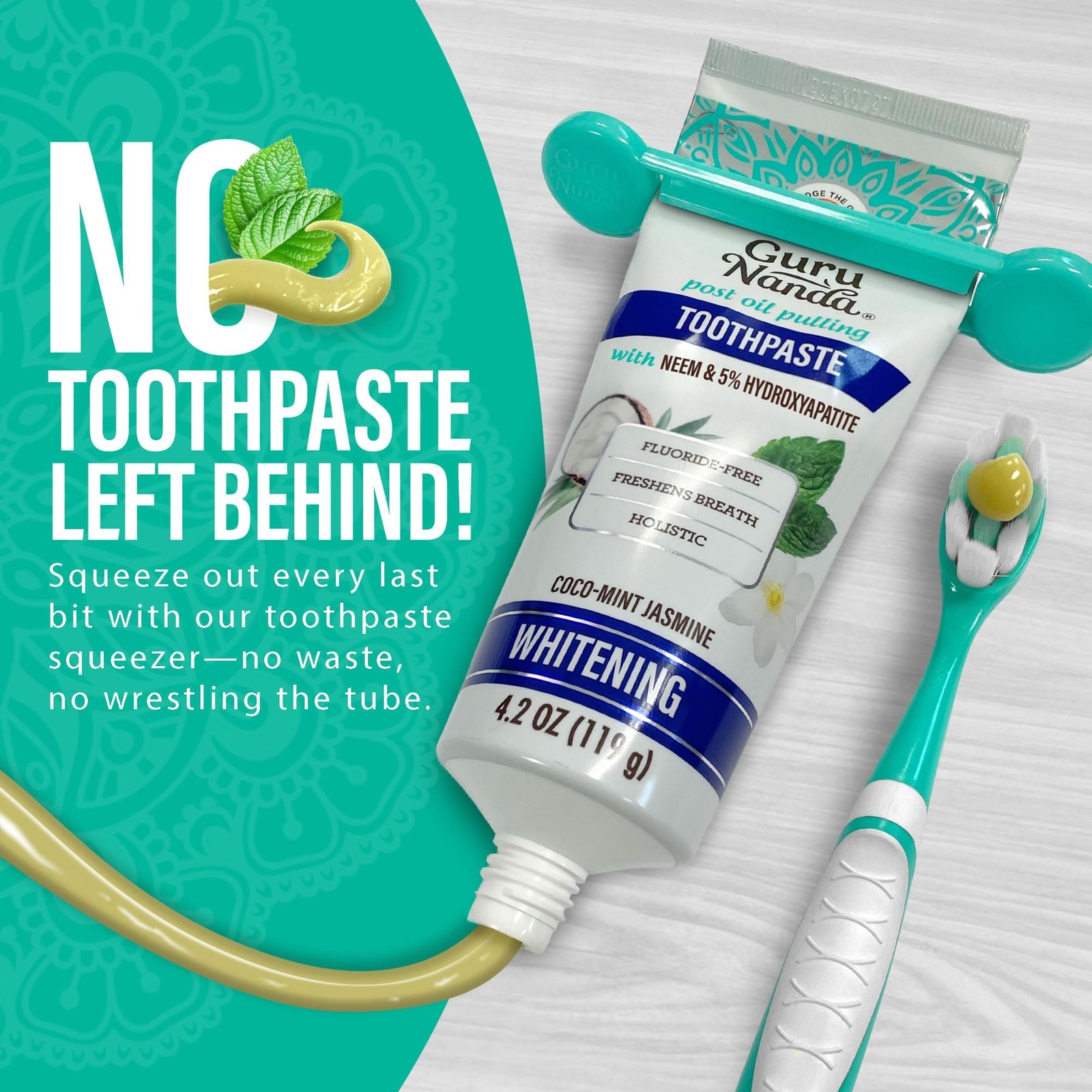 GuruNanda Hydroxyapatite Toothpaste Whitening Neem Xylitol SLS Fluoride Free