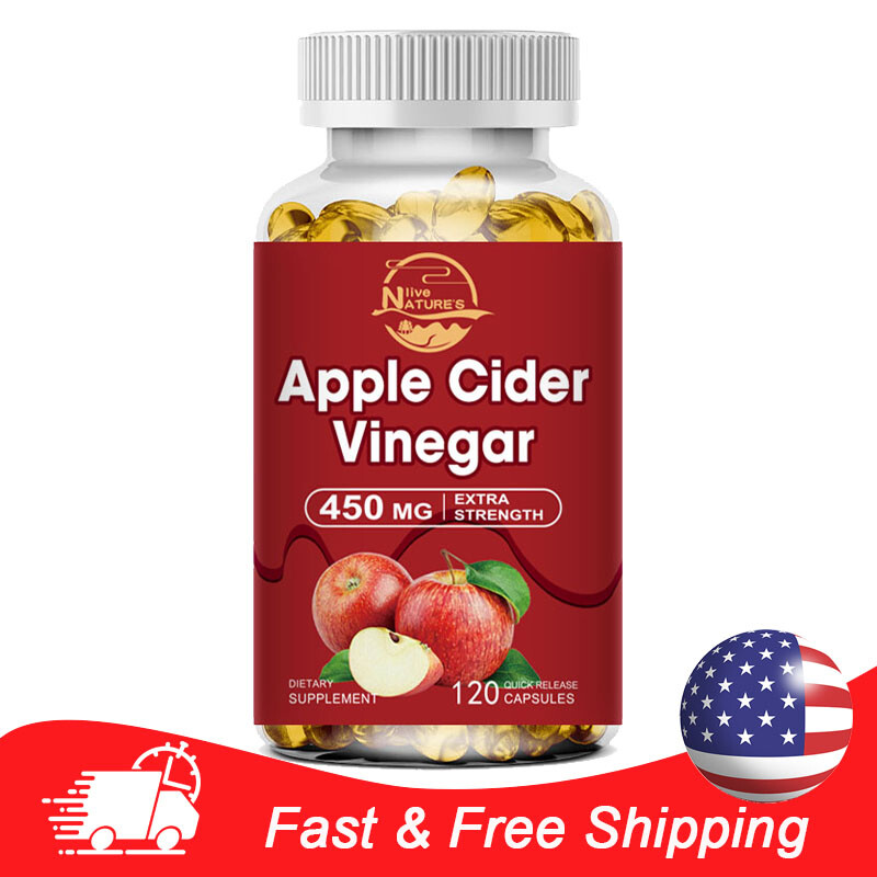 LN Apple Cider Vinegar 120 Capsules with Mother 1600mg – 120 Pills – Detox USA