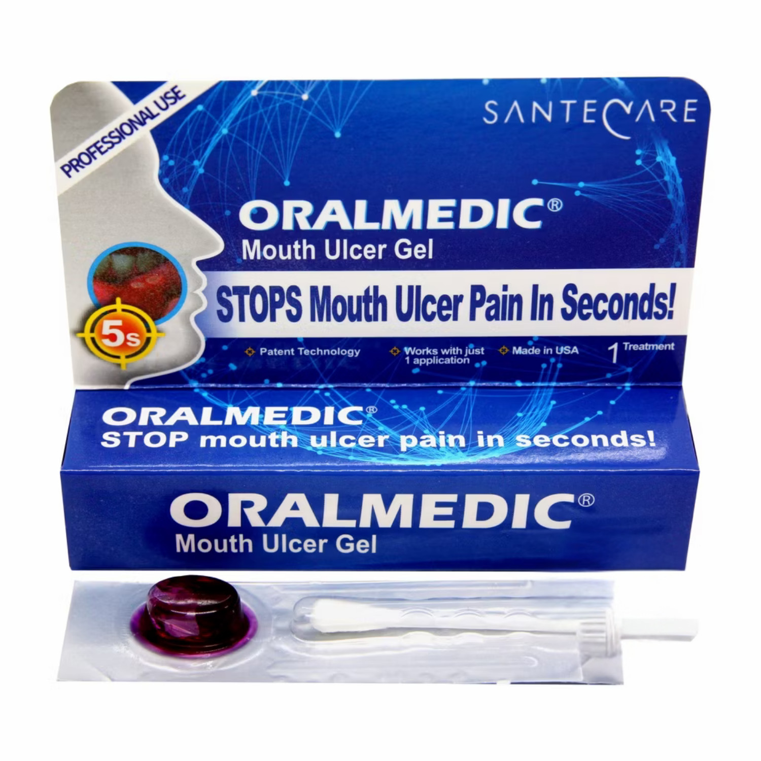 (Pack of 3) Oralmedic Mouth Ulcer Gel 1 Treatment Fast Pain Relief Made in USA
