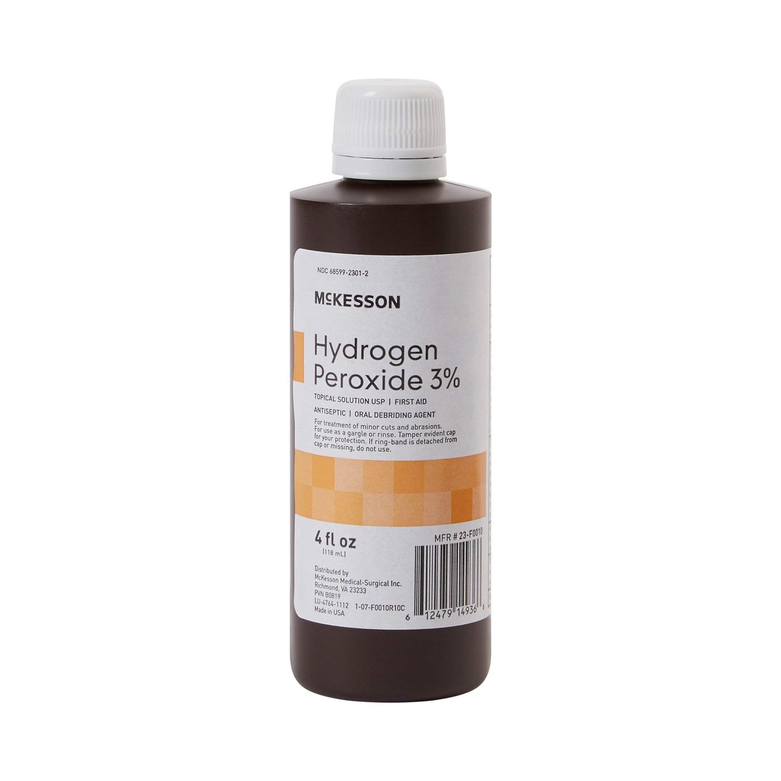 McKesson Hydrogen Peroxide 3%, 4 oz [Pack of 1] Topical 4 Fl Oz (Pack 1)