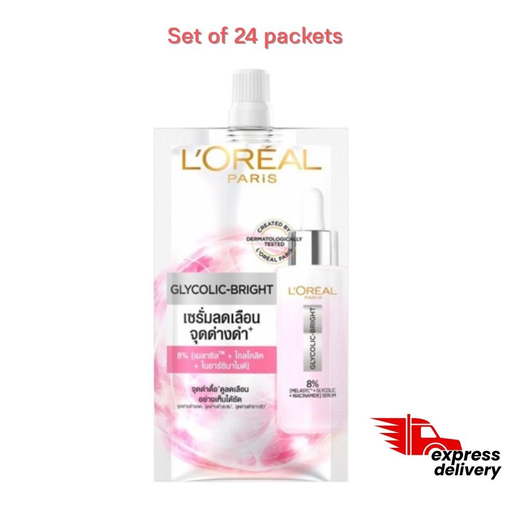 Loreal Glycolic serum acid oz face fl 6 ml. x 24 packets day/night