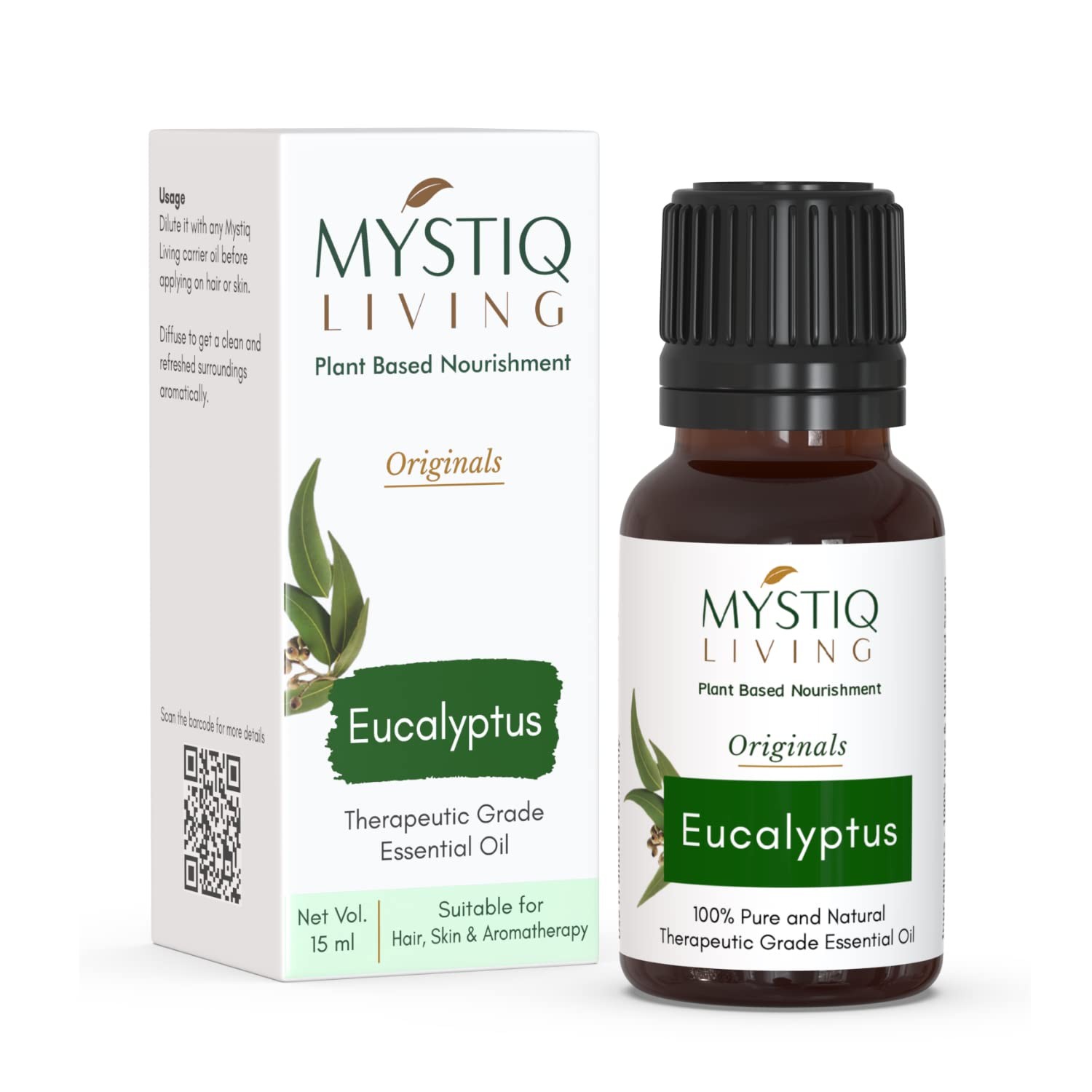 Mystiq Living Eucalyptus Essential Oil, 15ml