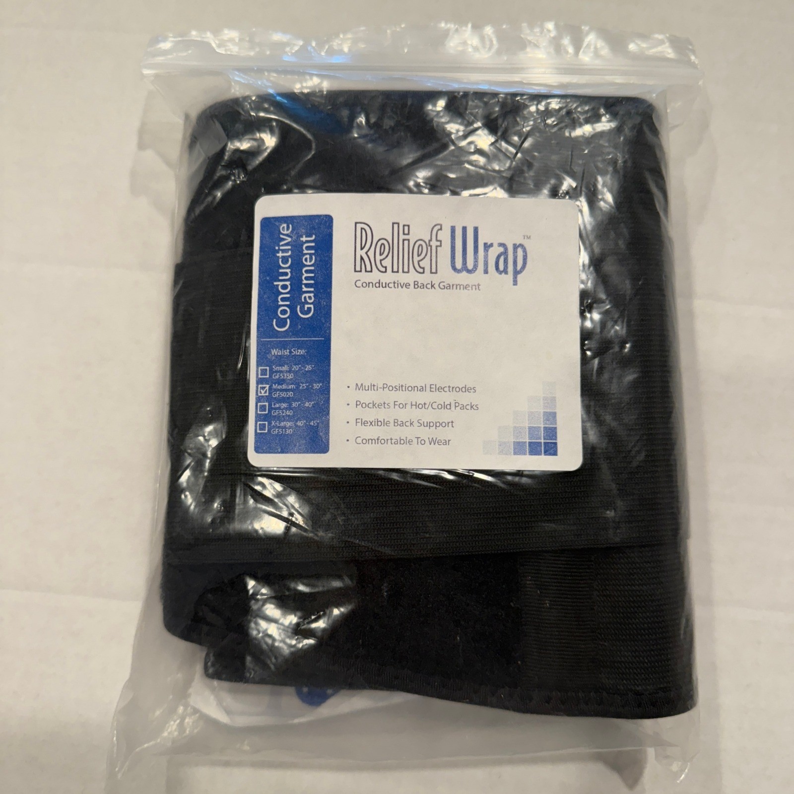 Roscoe Medical Relief Wrap Conductive Back Garment Belt Size Large GF5130 NWT