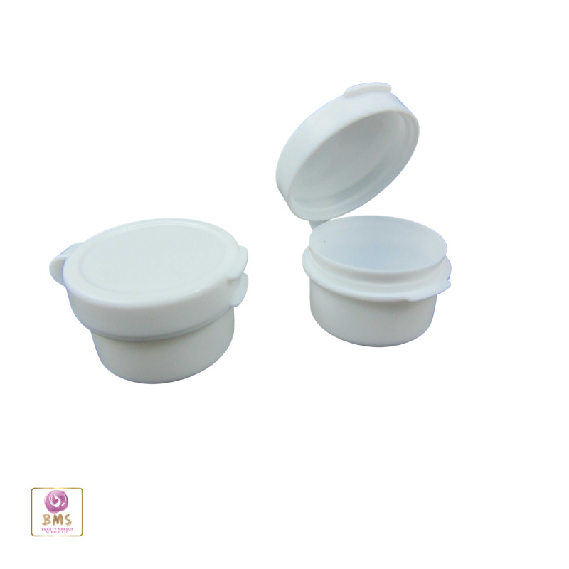 Cosmetic Hinged Jars 5 Gram Empty Plastic Beauty Container Pot Ml White (50)5091