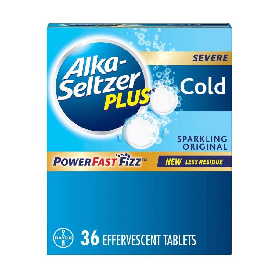 Alka-Seltzer Plus Cold Relief Effervescent Tablets Sparkling Original 36 Count