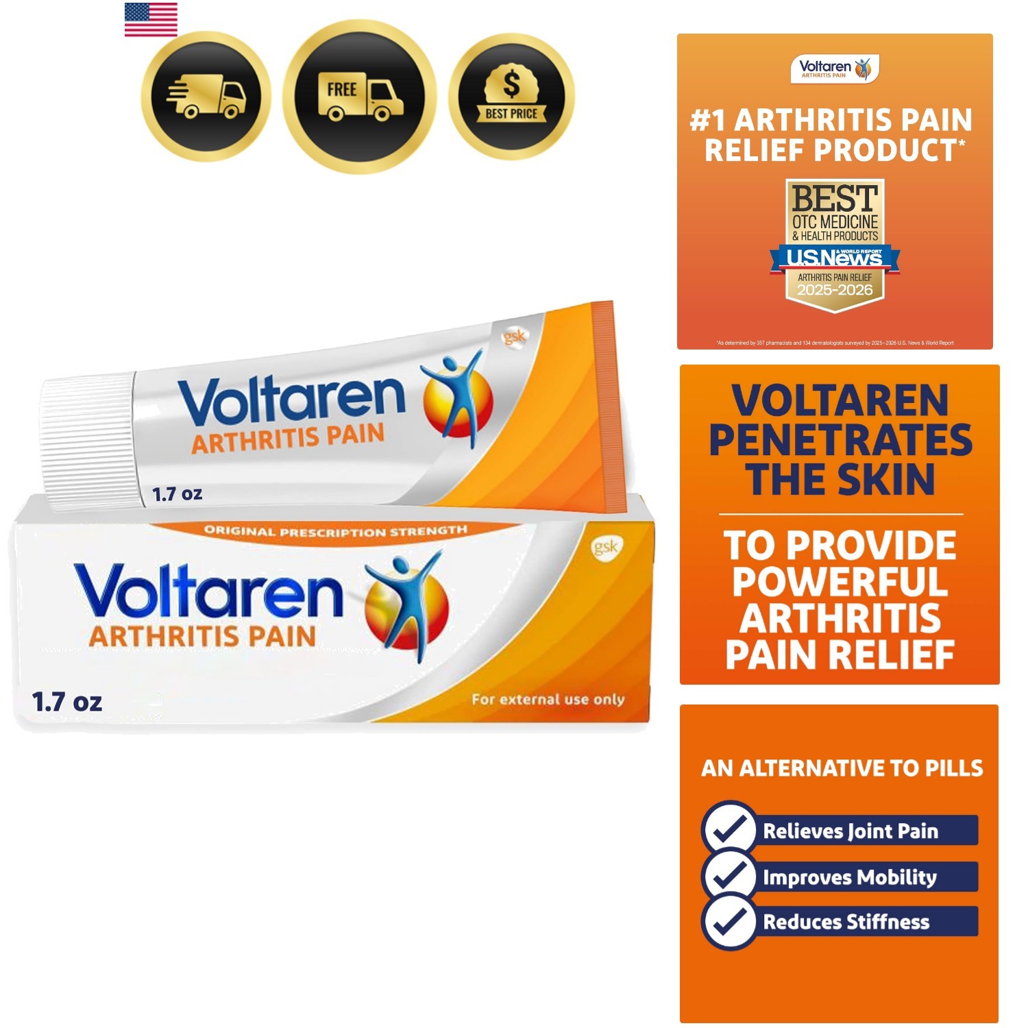 Arthritis Pain Gel for Powerful Topical Arthritis Pain Relief with Diclofenac…