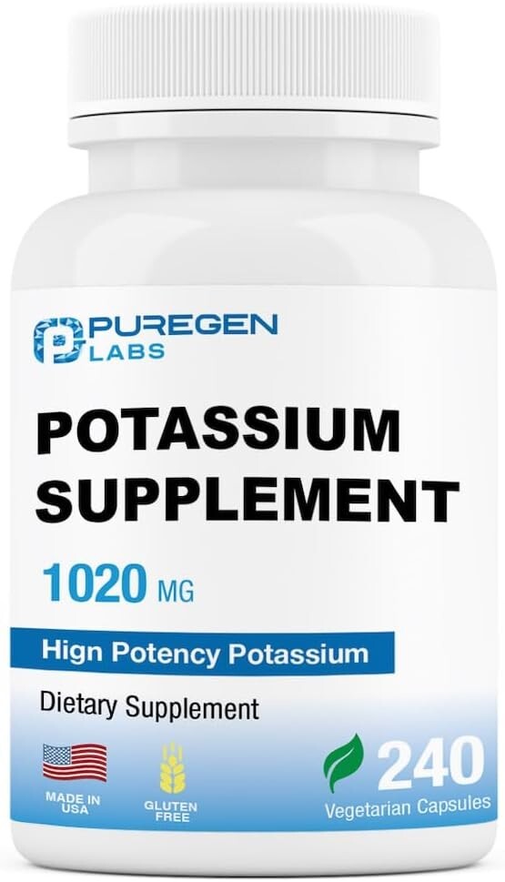 Puregen Labs Potassium Bicarbonate Supplement 1020 mg, 240 Vegetarian Caps
