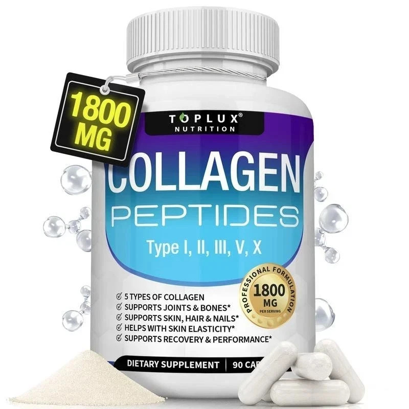 Toplux 1800mg Multi Collagen 90 Caps Skin Joint Support