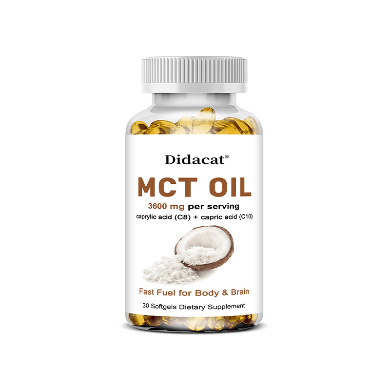 Pure MCT Oil 3600mg C8 C10 Weight Loss Energy Brain Capsules