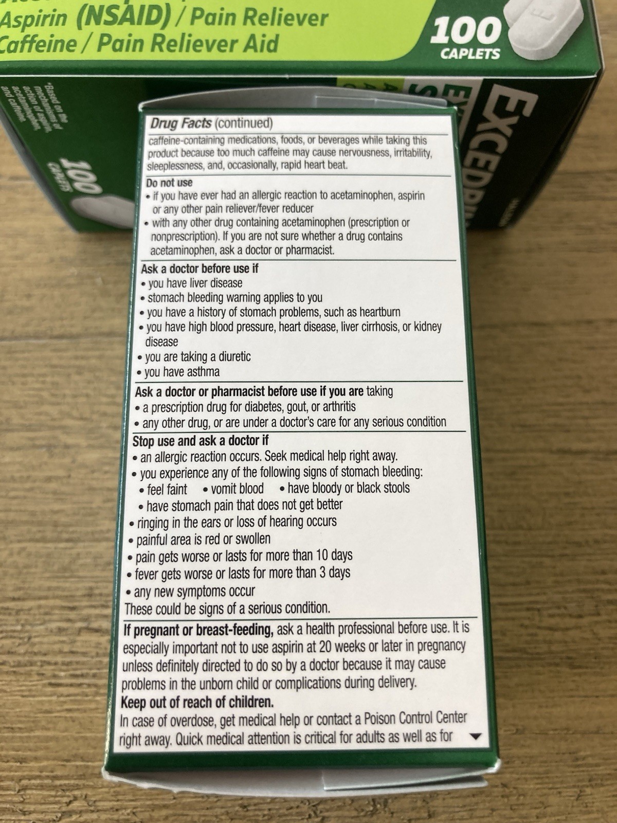2 Excedrin Extra Strength Headache Pain Reliever 100 Caplets Each Exp: 12-2028