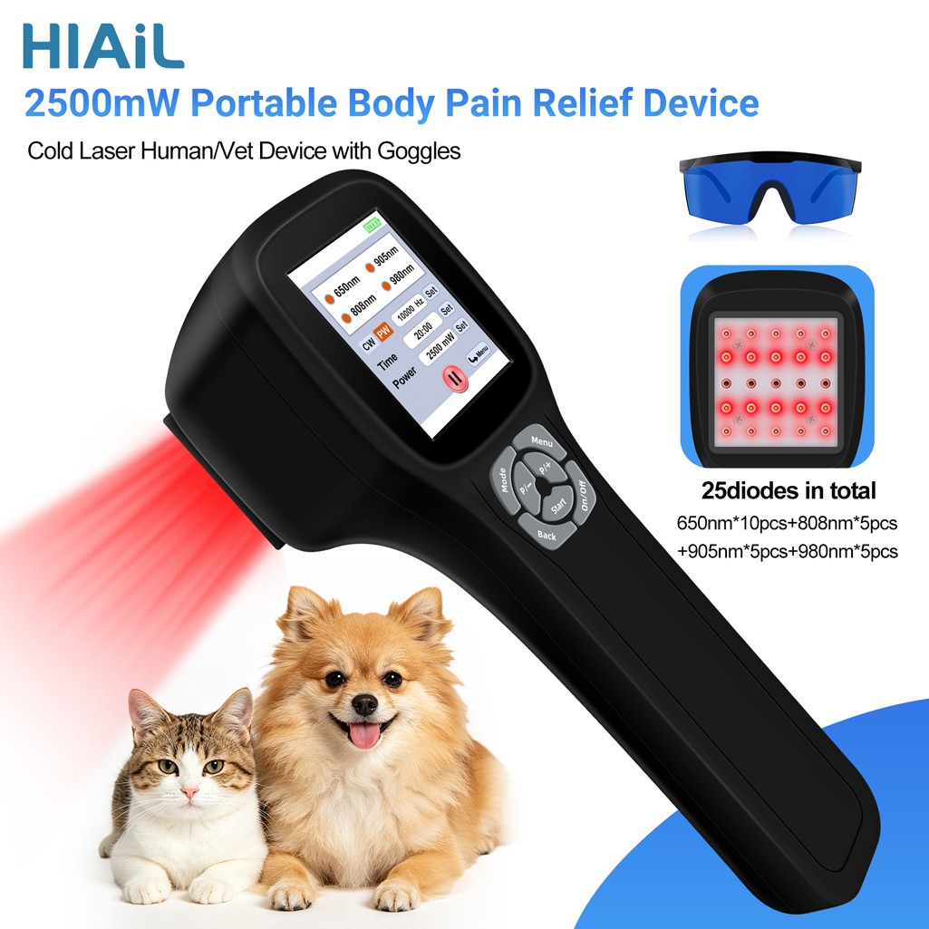 2500mW Veterinary Cold Laser Therapy Device Dogs Cats Horses Joint Pain Relief