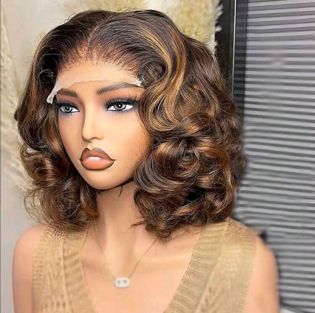Allove Brown Blonde Body Wave Wig Glueless Lace Front Human Hair 11-20in