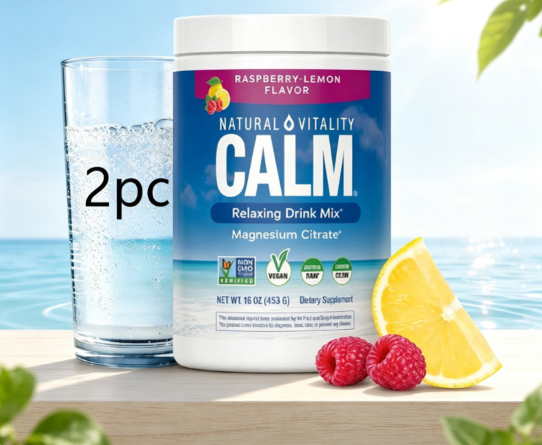 Natural Vitality CALM Raspberry Lemon Magnesium Drink Mix 16oz