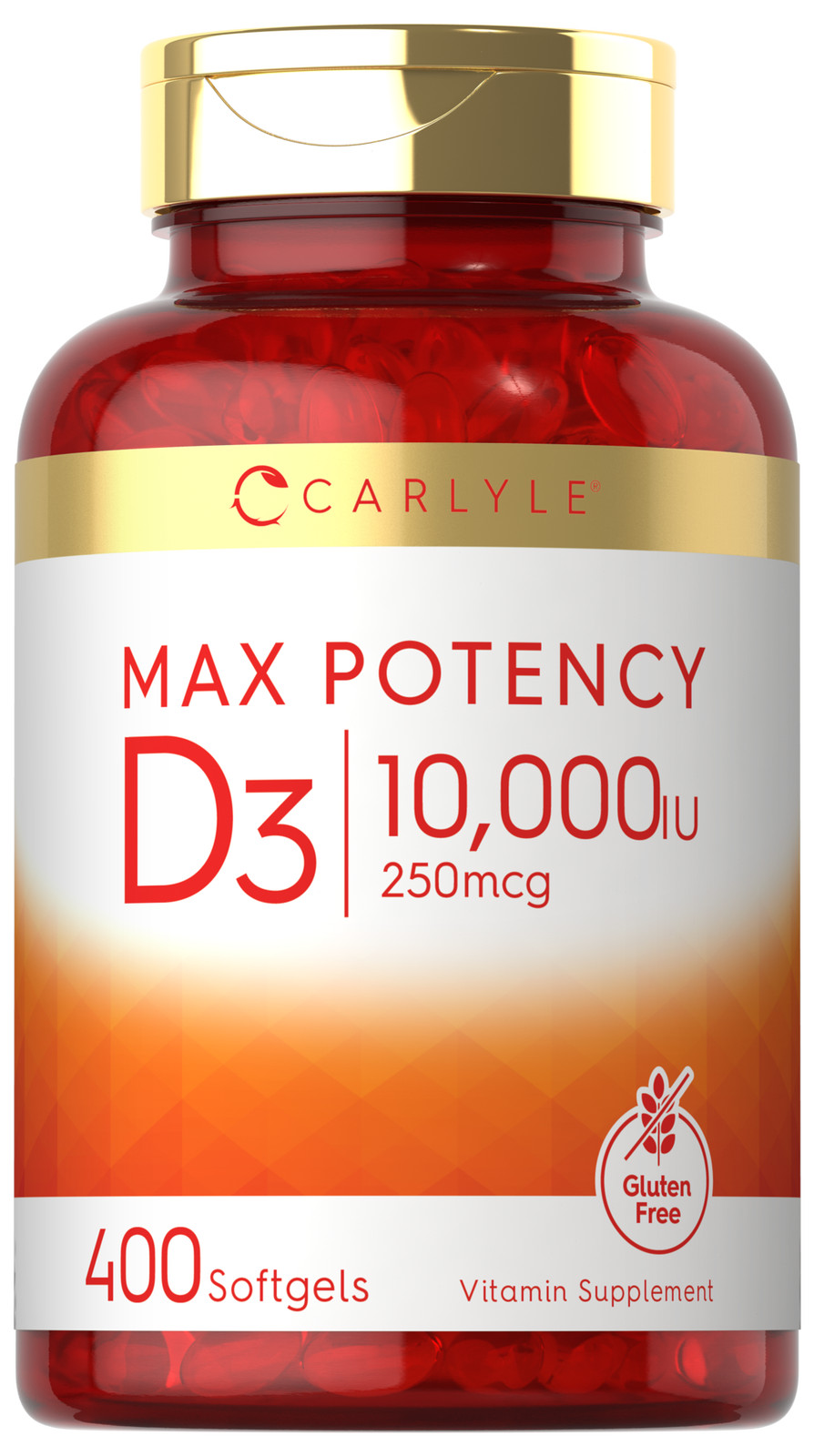 Vitamin D3 10000 IU 400 Softgels | Value Size | Max Potency | by Carlyle