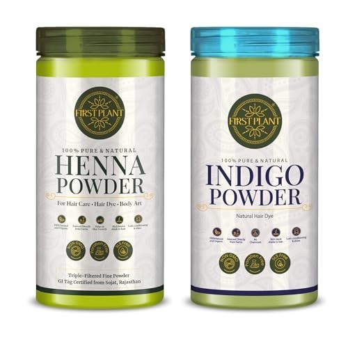 Natural Hair Dye Combo Henna Indigo Powder Black Hair Colour 150g Each Pack of 2