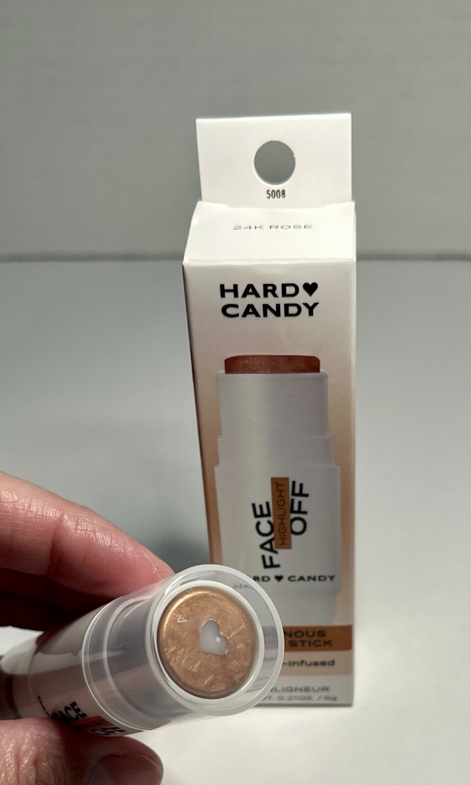 Hard Candy Face Off Luminous Glow Stick Crystal Infused 24K Rose .21oz/6g