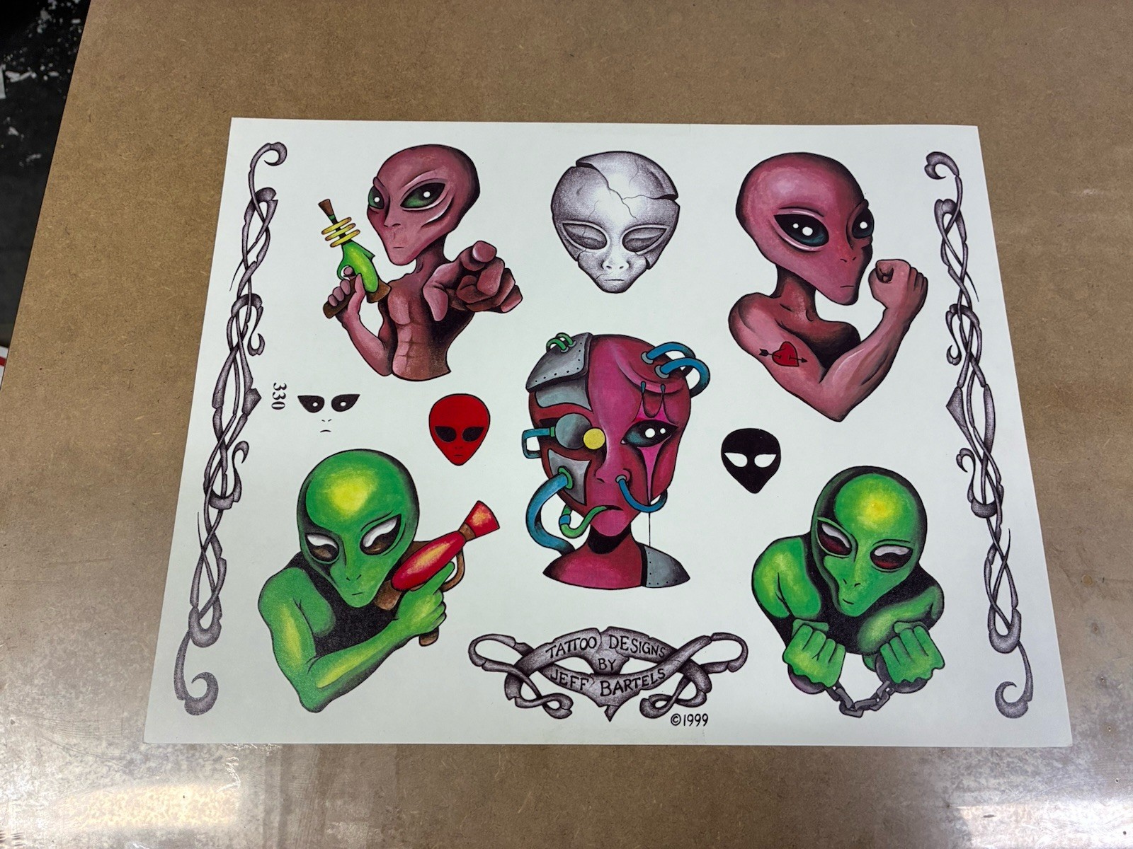 Tattoo Flash Single Sheet Print by Jeff Bartels Traditional Style 11” X 14” 330