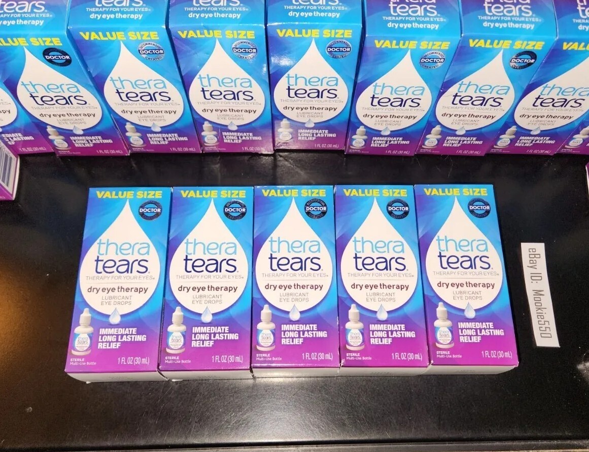 EXP 08/2025+! 5 Lot Thera Tears Dry Eye Therapy Drops Large Value Size 1 OZ 30mL