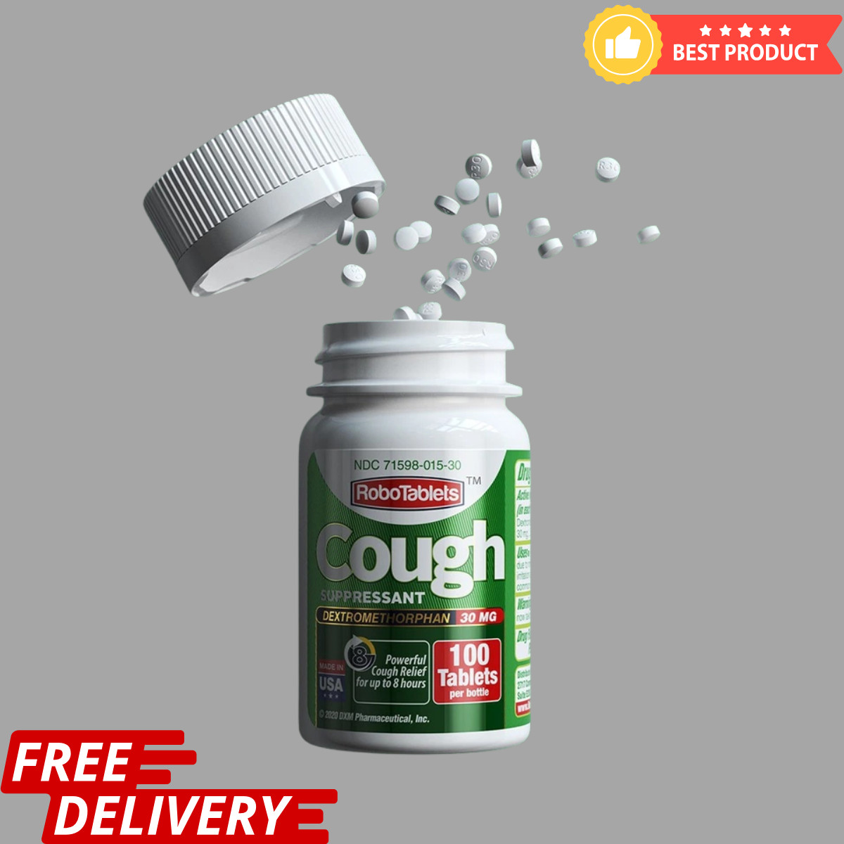 Cough Suppressant 100 Tablets 30mg Dextromethorphan