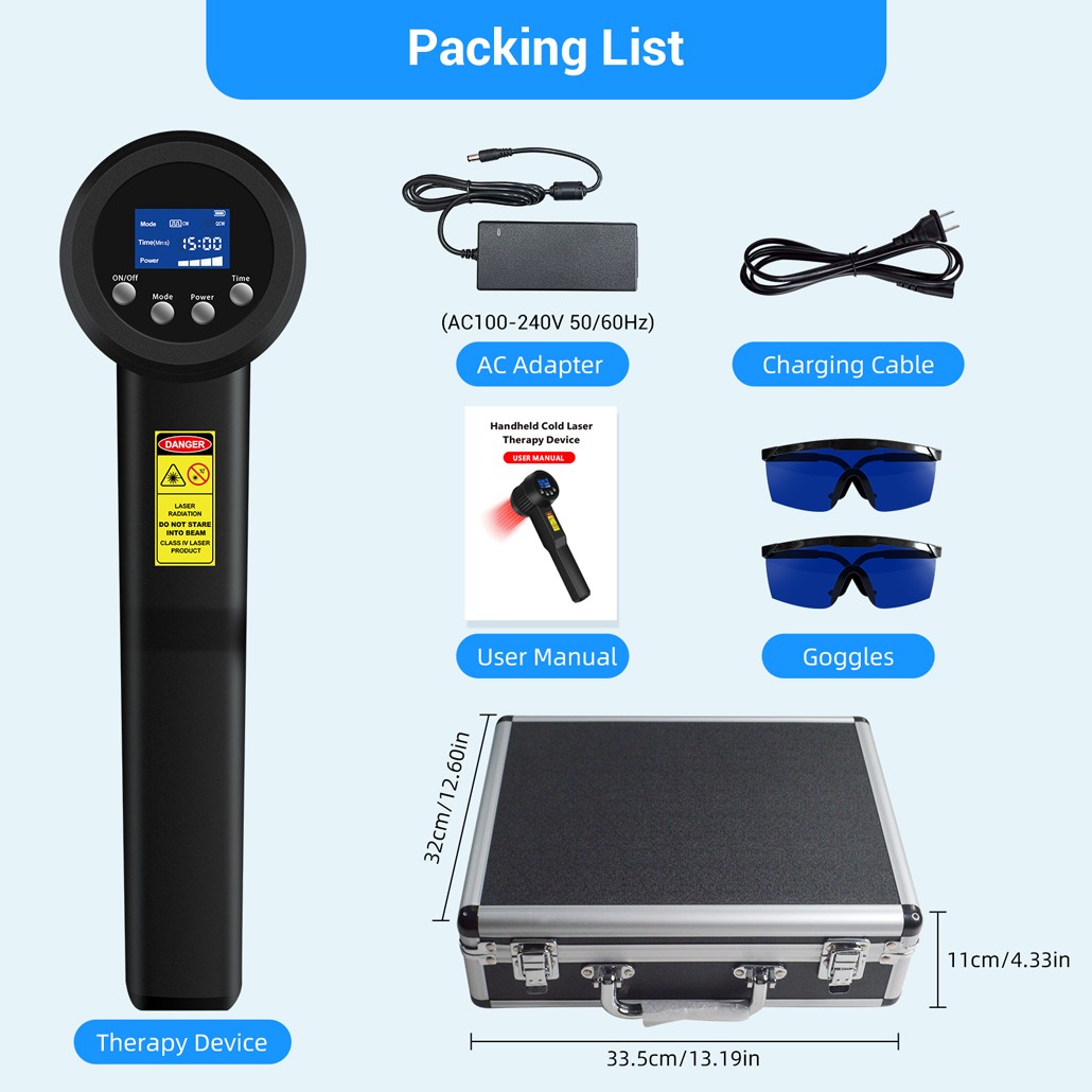 25W Cold Laser Therapy Red Light For Body Pain Relief Portable 660nm 808nm 905nm