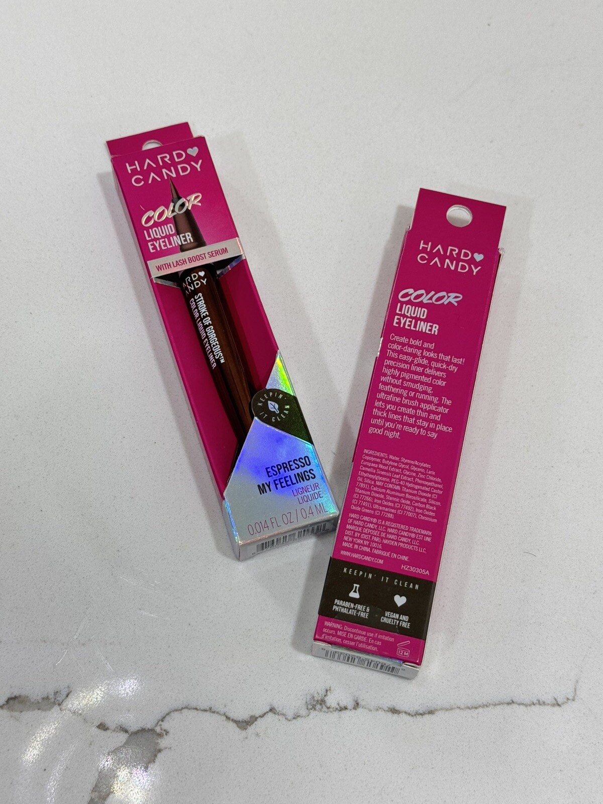 2pc Hard Candy Color Liquid Eyeliner Stroke Gorgeous ESPRESSO MY FEELINGS Brown