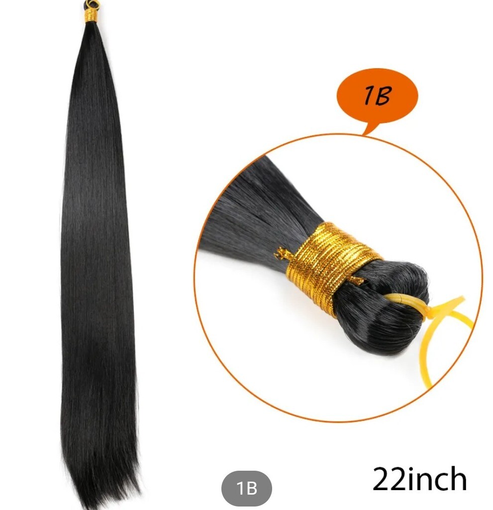 bone Straight braiding Hair. Color 1b Micro Mini 180g