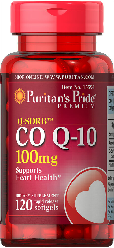 Puritan’s Pride Q-SORB Co Q-10 100 mg – 120 Rapid Release Softgels