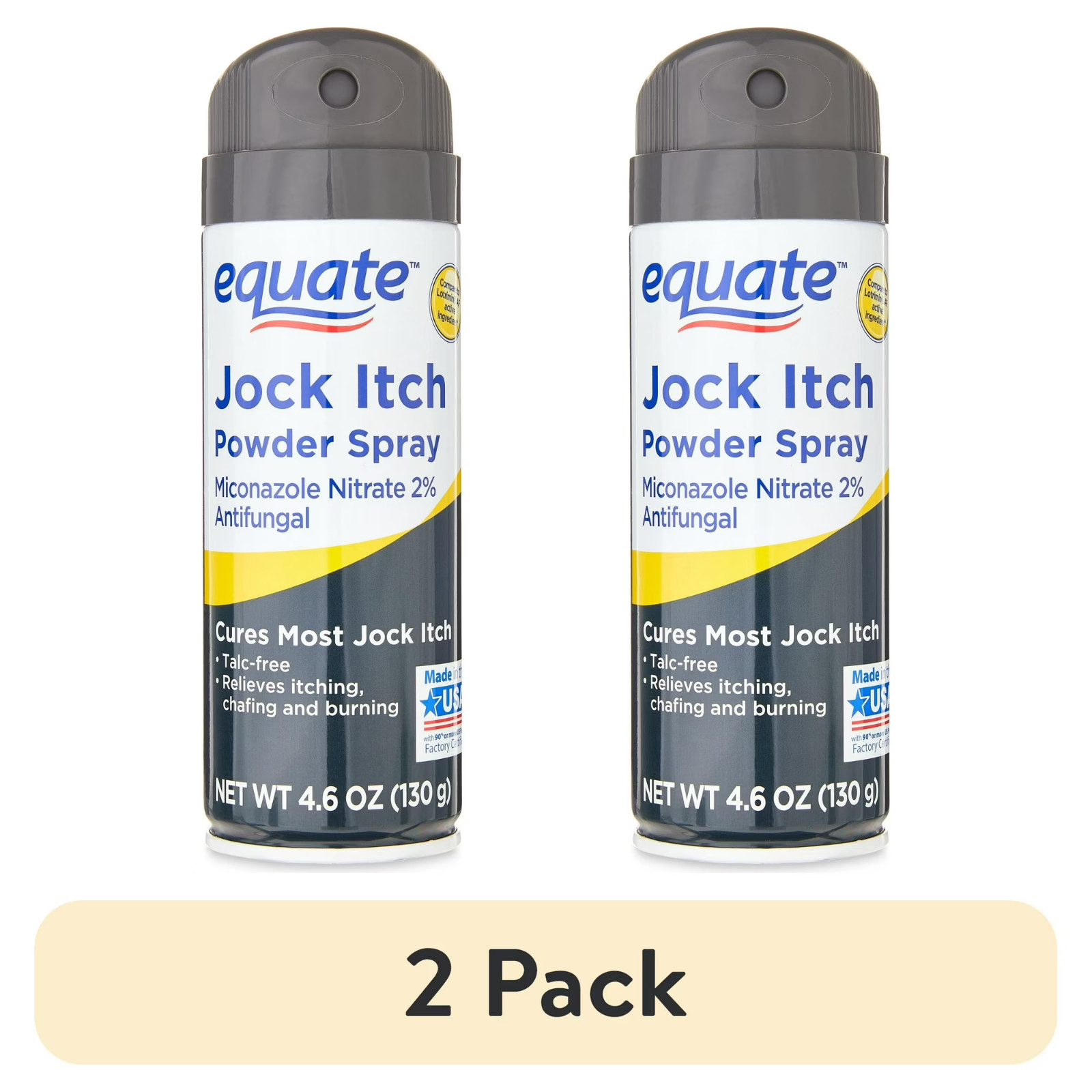 [2 Pack] Equate Powder Spray for Jock Itch Relief 4.6 Oz