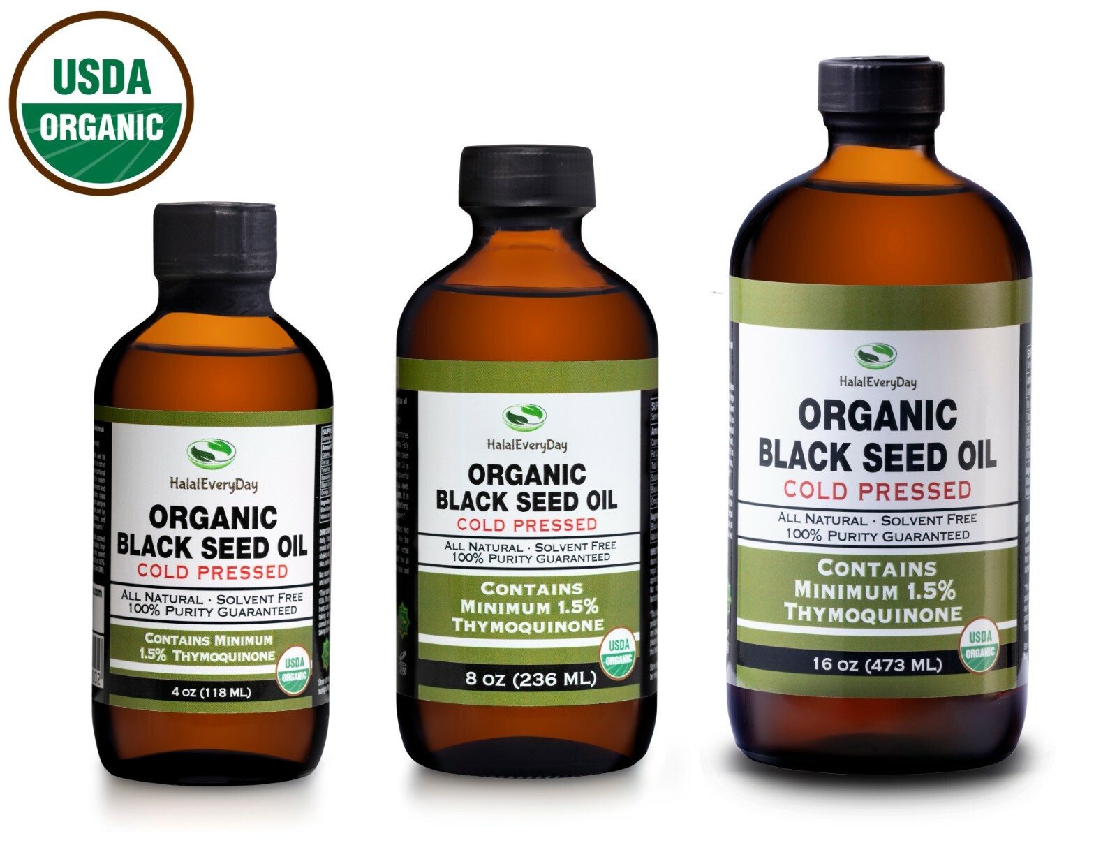Organic Black Seed Oil – 100% Pure Cold Pressed Cumin Nigella Sativa Fresh Bulk