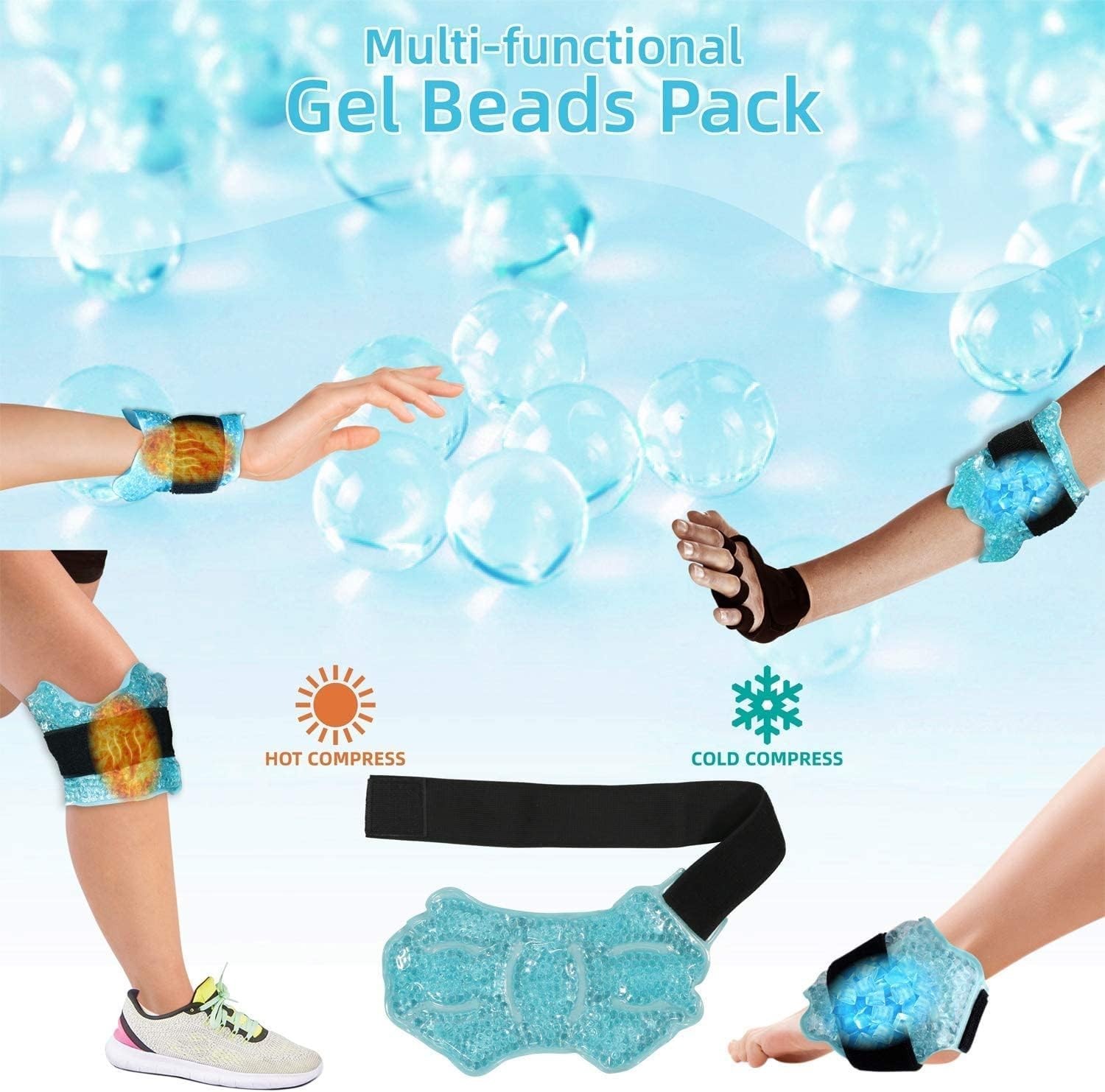 Adjustable Hot & Cold Ice Gel Pack for Ankle Pain Relief – Durable and Reusable