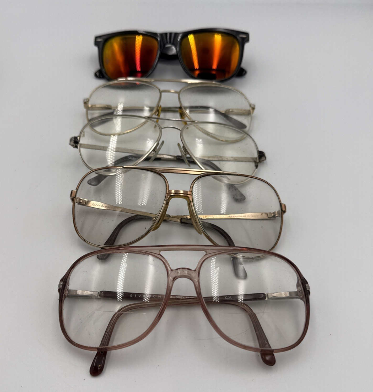Vintage Eyeglass Frames Lot of 5 Givenchy Terri Brogan Cottet France Repair +2