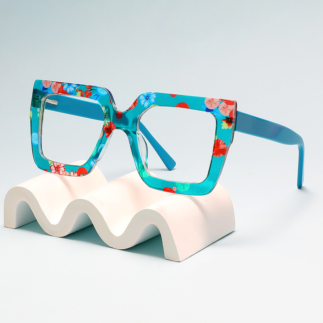 Oversize Florals Reading Glasses Acetate Women Men Readers Retro Square Frames