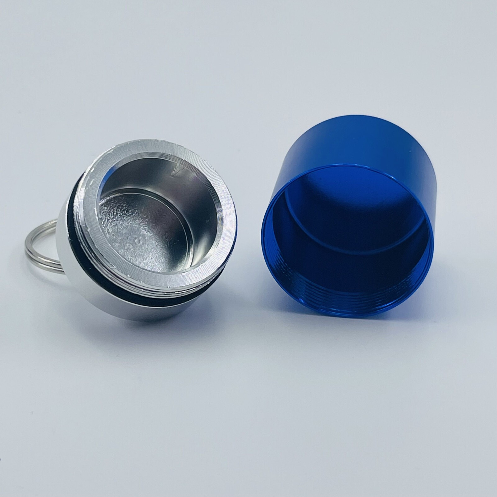 Keychain Medicine Pill Box Case Bottle Holder Waterproof Metal Container 6PCS