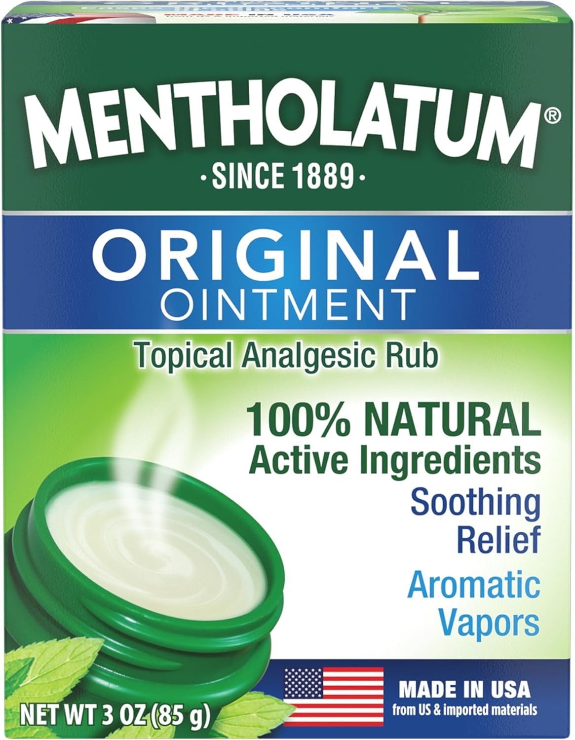 Vapor Chest Rub – Natural Analgesic Ointment for Colds & Aches, 3oz