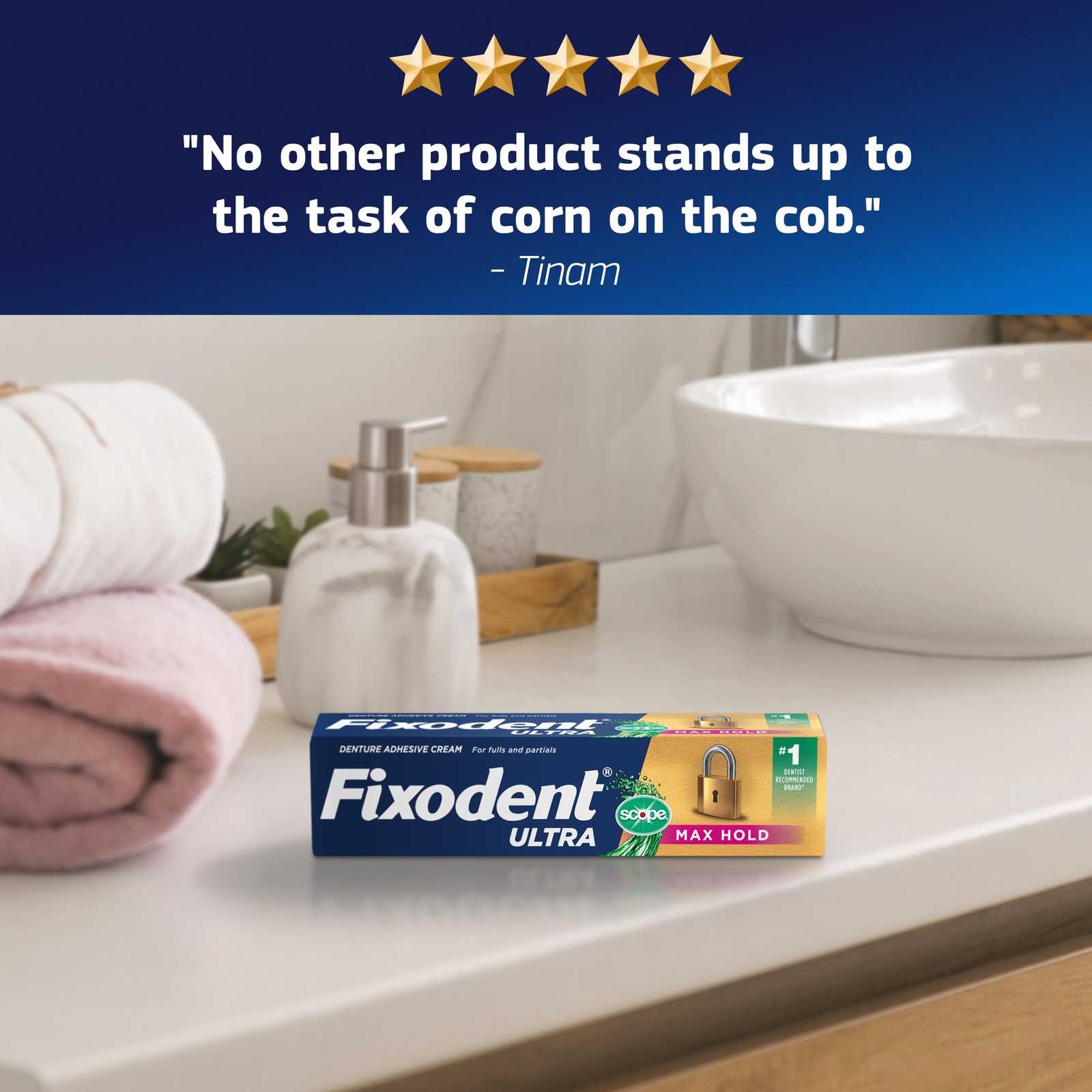 Fixodent Ultra Max Hold Plus Scope Secure Denture Adhesive For Full And Partial