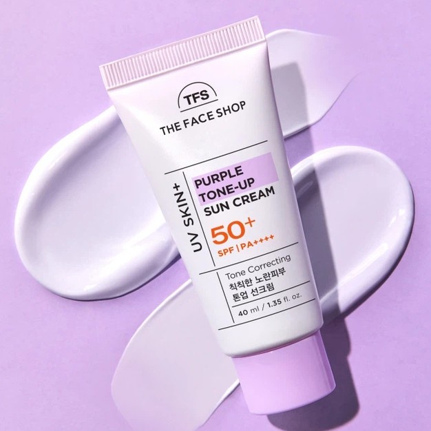THE FACE SHOP UV Skin+ Purple Tone-Up Sun Cream 40ml Daily Sunscreen KOREA MADE