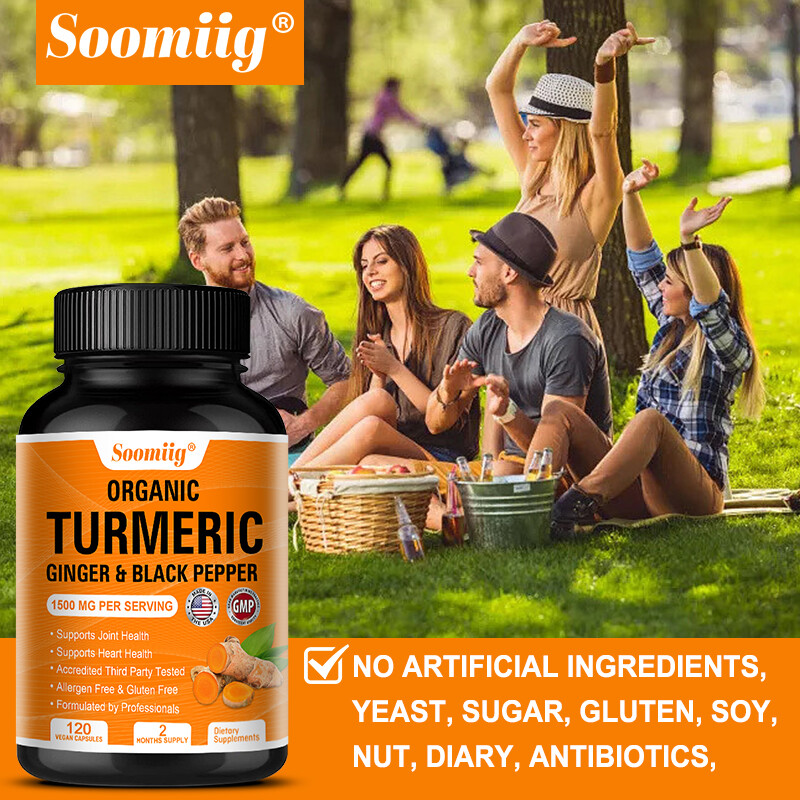 Turmeric Curcumin with Ginger & Black pepper 1500mg Triple Strength 120 Capsules