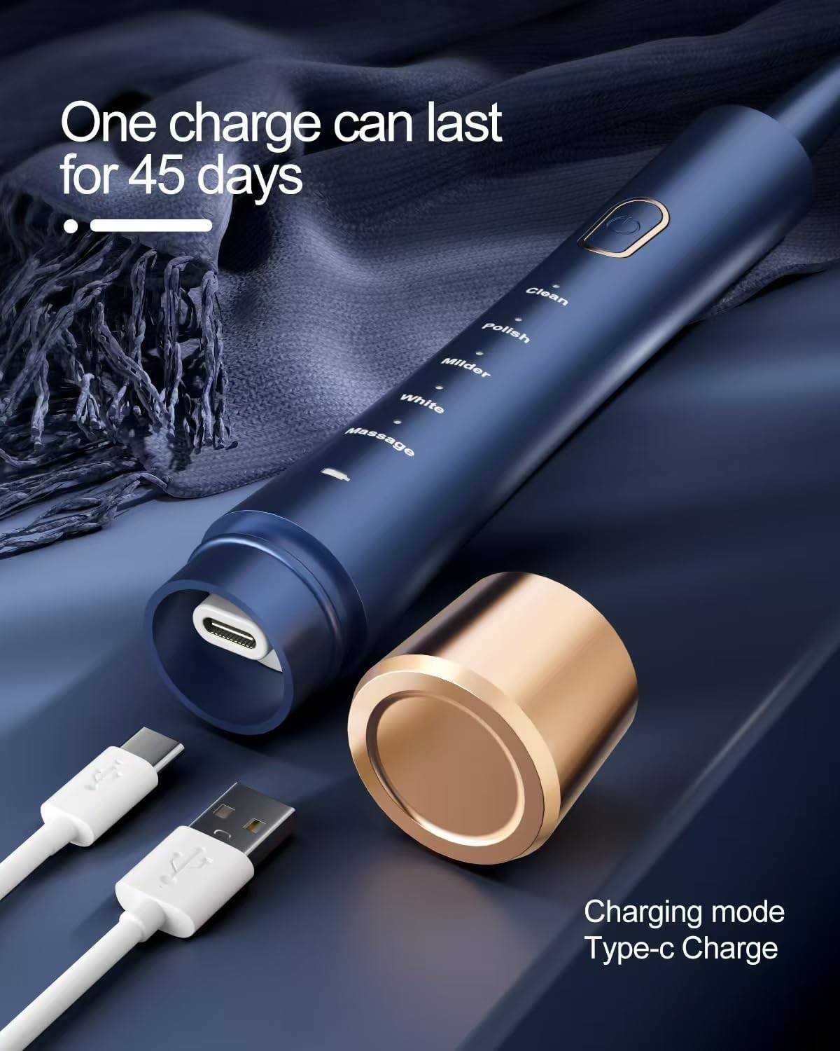 Ultimate Sonic Electric Toothbrush – 5 Modes, Waterproof, 8 Brush Heads Included