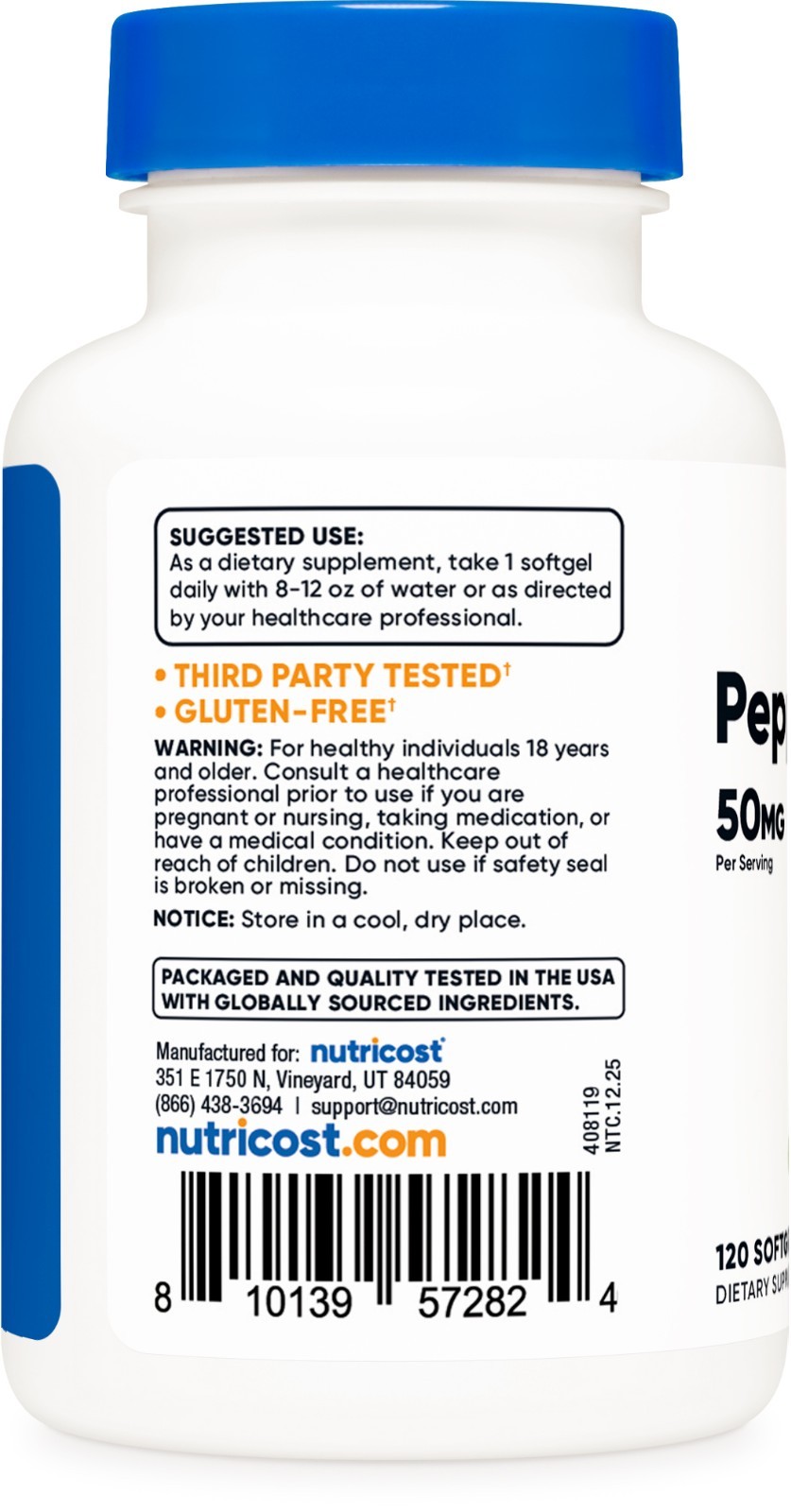 Nutricost Peppermint Oil Softgels (120 SFG) (50 MG) – Gluten Free & GMO Free