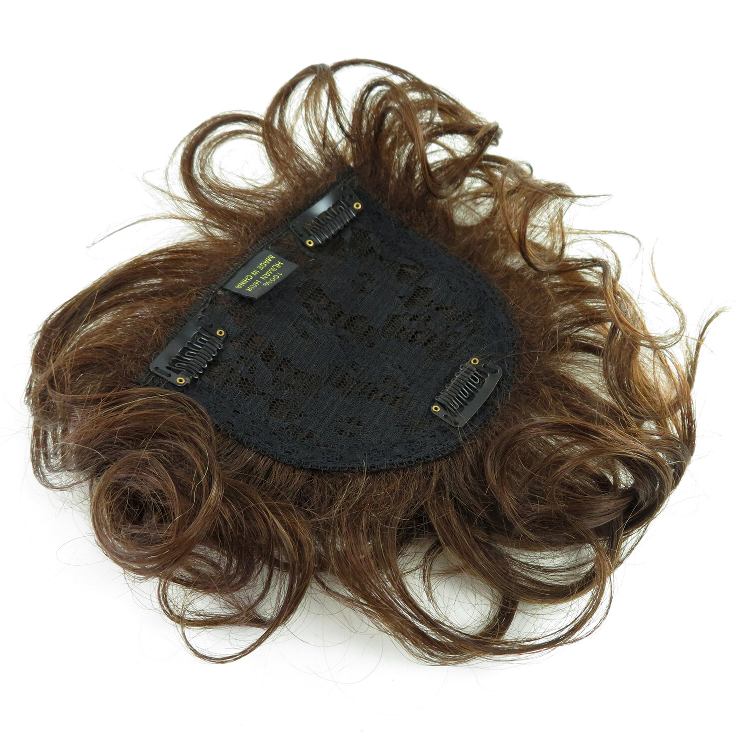 Short Wavy Curly Hair Crown Topper Human Hair Replacement for Women’s Thin Hair