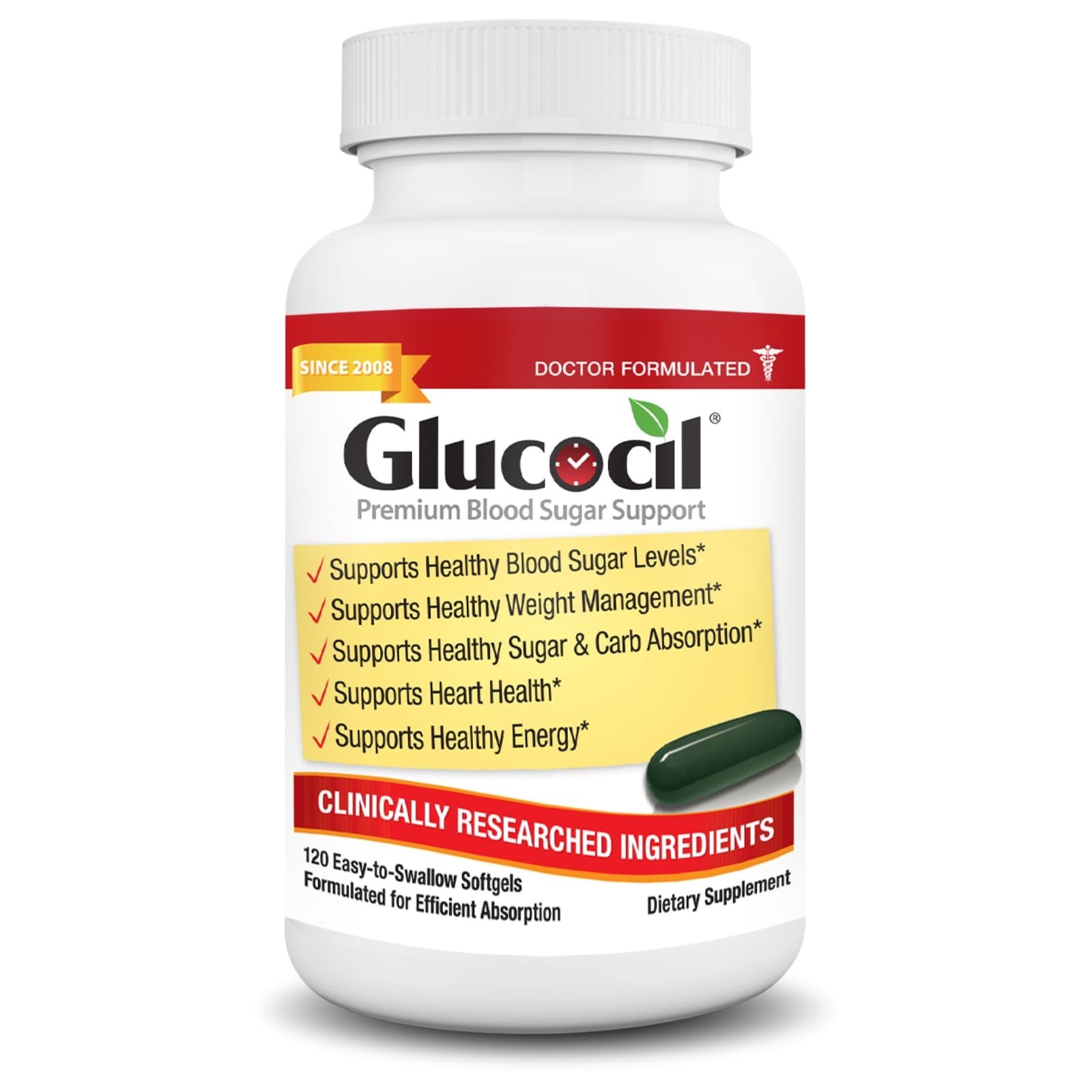 Premium Blood Sugar Support Softgels – Clinical Study, 3M Sold, Healthy Glucose
